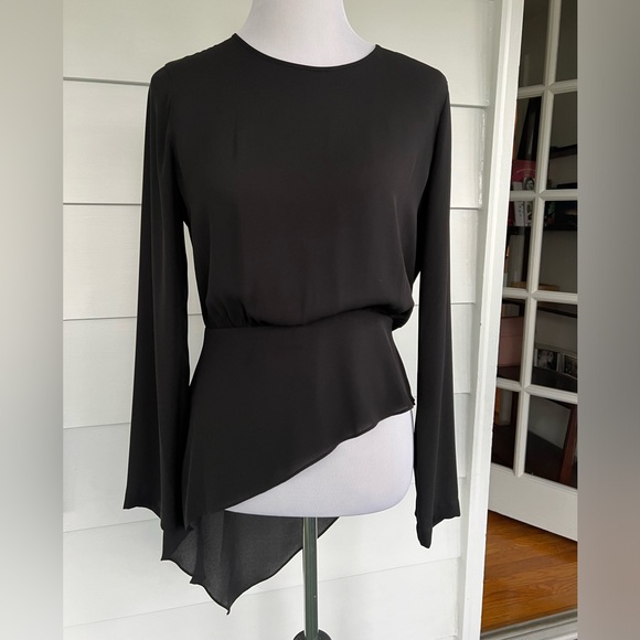 BCBG women’s asymmetrical black top size small - Picture 1 of 4
